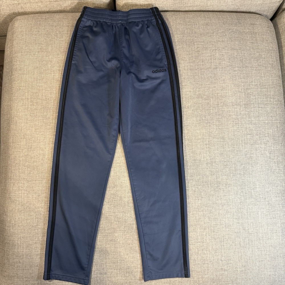 Adidas Boys‎ Navy Blue and White Striped Track Pants Joggers M 10/12 NWT